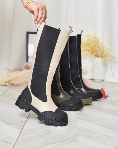 Royalfashion Bež ženski škornji Blyss