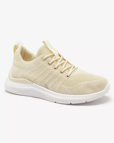 Royalfashion Kremowe damskie tkaninowe buty sportowe Bofia