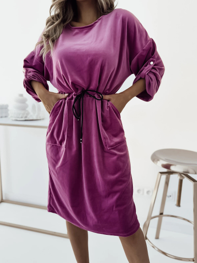 Royalfashion Ženska midi obleka v barvi fuksije