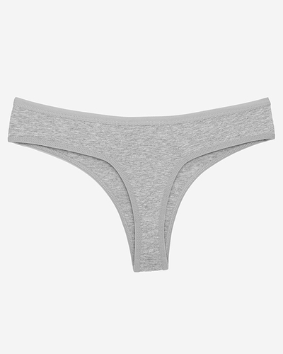 Royalfashion Szare damskie bawełniane stringi