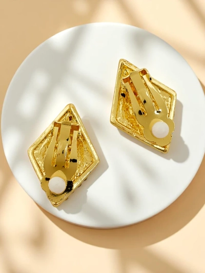 Royalfashion Uhani za ženske na sponko s kubičnim cirkonom