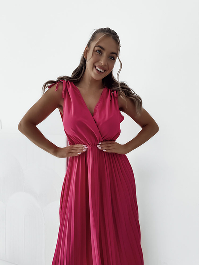 Royalfashion Ženska plisirana midi obleka