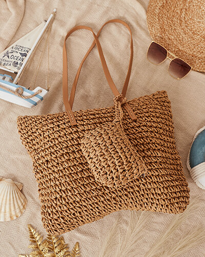 Royalfashion Velika ženska slamnata torbica