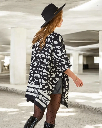 Royalfashion Ženski pončo s potiskom