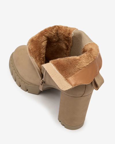 Royalfashion Svetlo rjavi ženski škornji z visoko peto Seihay