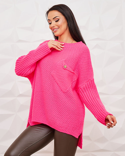 Royalfashion Neon Pink Ženski pulover
