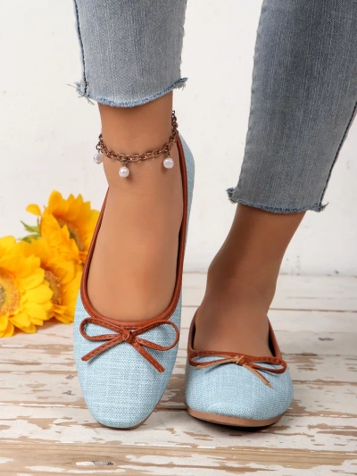 Royalfashion Ženska balerinka s bleščicami in pentljo Aramie