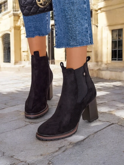 Damske eco-zamšnove kotnike Royalfashion na stolp Idilla