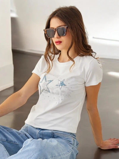 Royalfashion Ženska bombažna majica STARS