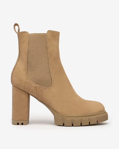 Royalfashion Svetlo rjavi ženski škornji z visoko peto Seihay