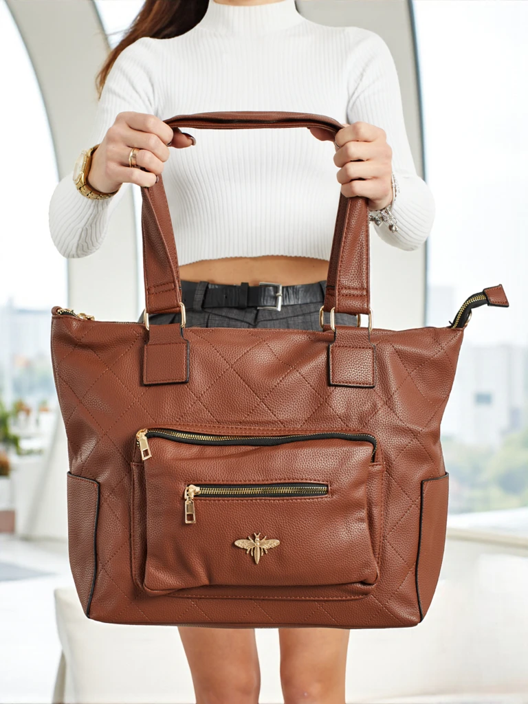 Ženska torbica shopper eko usnje prešita Marvaya
