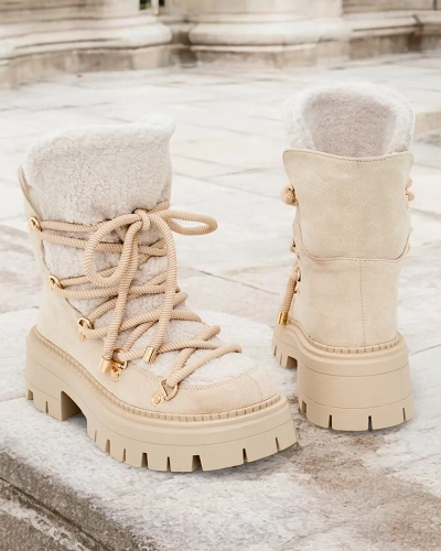 Royalfashion Lozin ženski snežni škornji z vezalkami