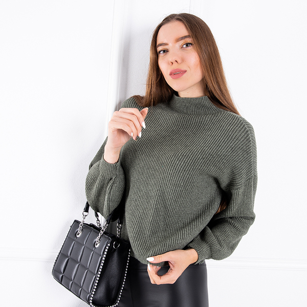 Royalfashion Zielony sweter typu półgolf