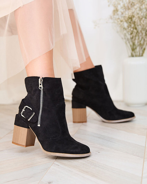 Royalfashion Črni ženski škornji z visoko peto Acimra