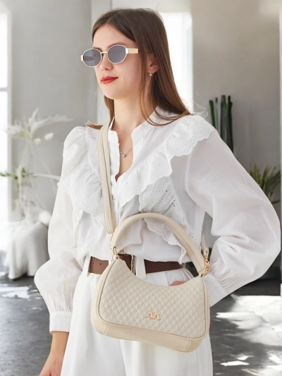 Royalfashion Elegantni quilted mala ženska torbica iz ekološke usnjice