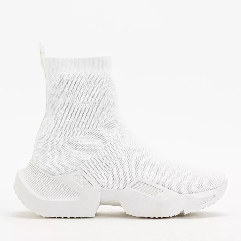 OUTLET Białe damskie wysokie sportowe buty Gohi - Obuwie