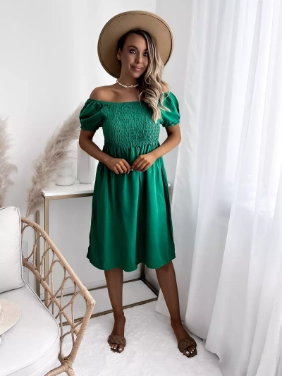 Royalfashion Zielona damska sukienka mini a'la hiszpanka