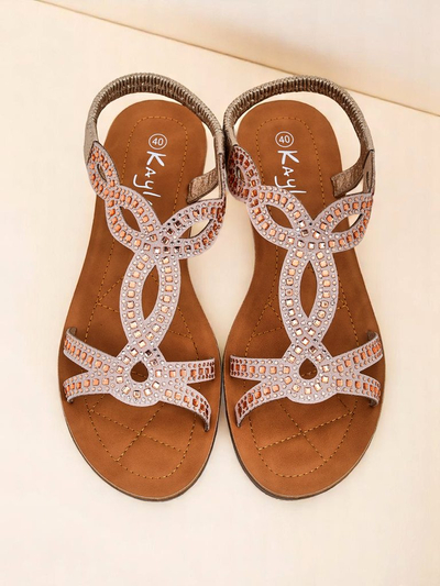 Royalfashion Ženski sandali z dekorativnimi trakovi Lola Grace