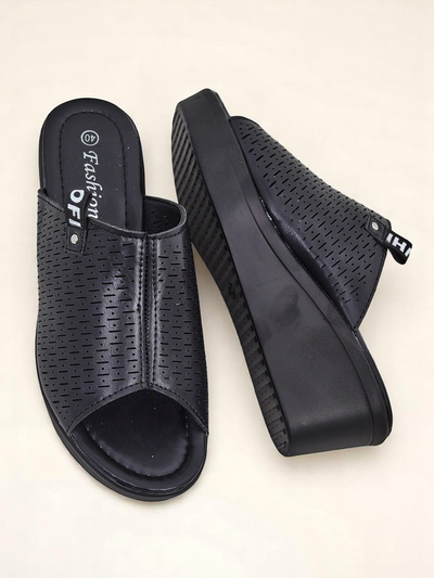 Royalfashion Ženski natikači s peto Luna Wedge