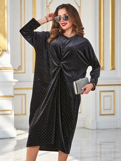 Royalfashion Ženska obleka z naborki