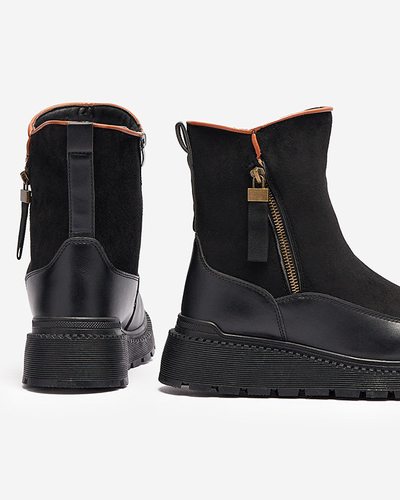 Czarne botki damskie Mefina- Obuwie