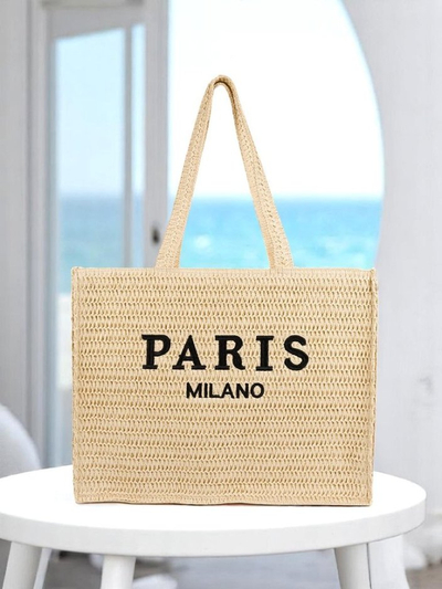 Royalfashion Velika ženska torba iz slame Paris Milano Velika