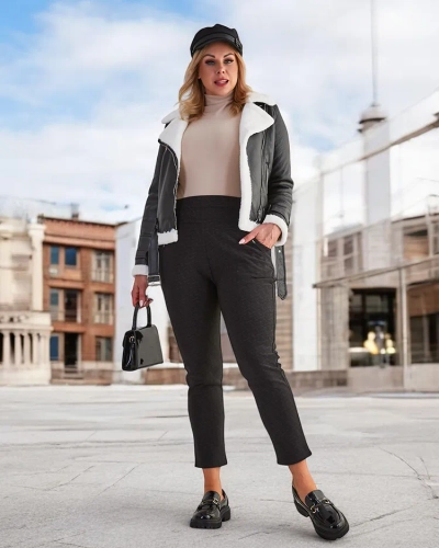 Royalfashion Segrete ženske hlače tegging PLUS SIZE