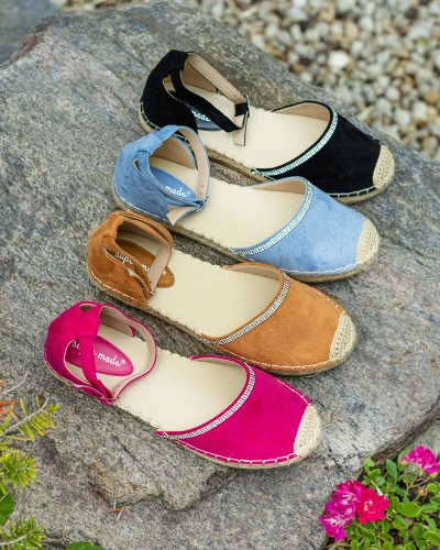 Royalfashion Damskie espadryle z cyrkoniami w kolorze niebieskim Rieta