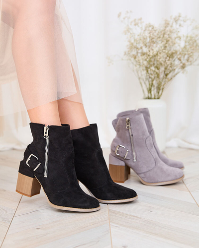 Royalfashion Črni ženski škornji z visoko peto Acimra