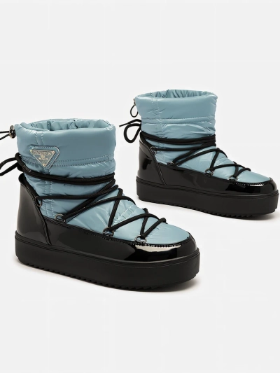 Royalfashion Ženski škornji a'la snow boots v modri barvi Vevnose