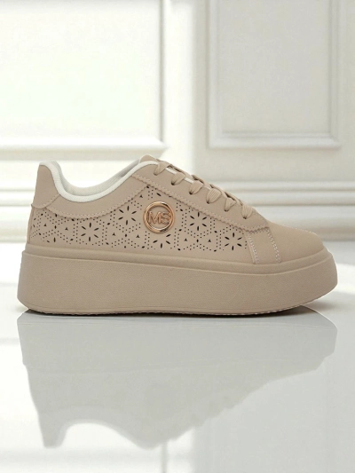 Ženski športni copati s platformo Callista Royalfashion ekru ekološko usnje