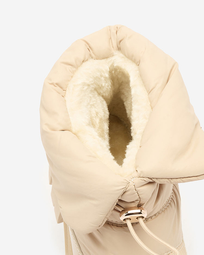 Royalfashion Ženski snežni škornji v bež barvi Sadella