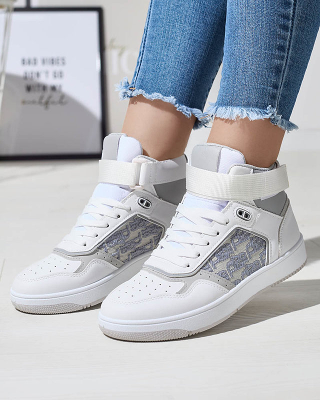 Royalfashion Białe damskie wysokie sneakersy sportowe Xosa