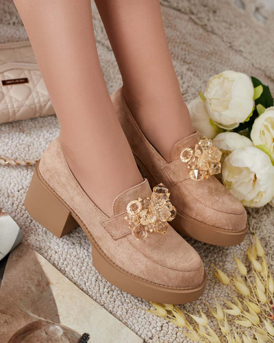 Royalfashion Ženski mokasini Pegorani z visoko peto peto