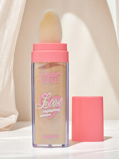 USHAS Sijaj za obraz v prahu s gobico Golden Petal