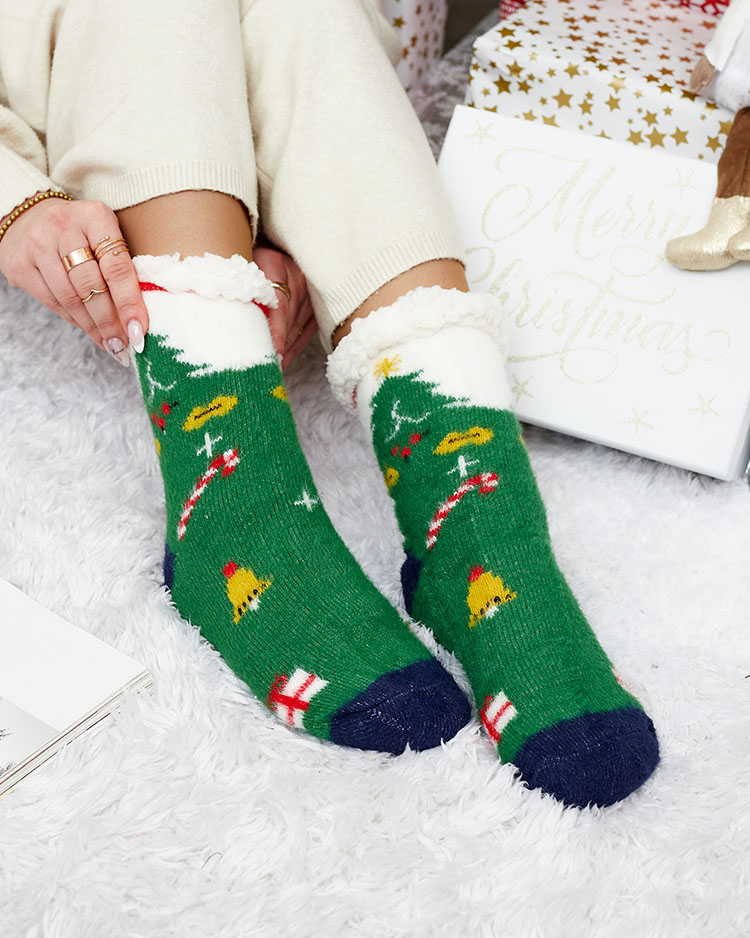 Royalfashion Warmed Christmas Green Women's Socks