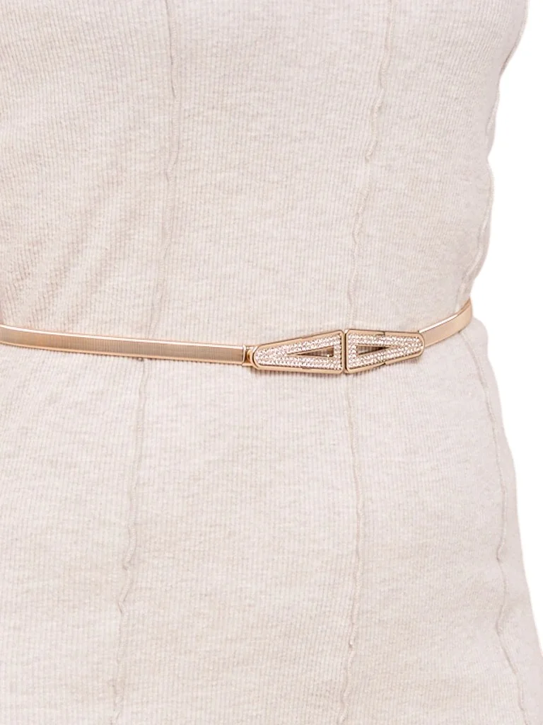 Aurelia Classico – ženski zlati kovinski pas z okrasnim zapenjanjem