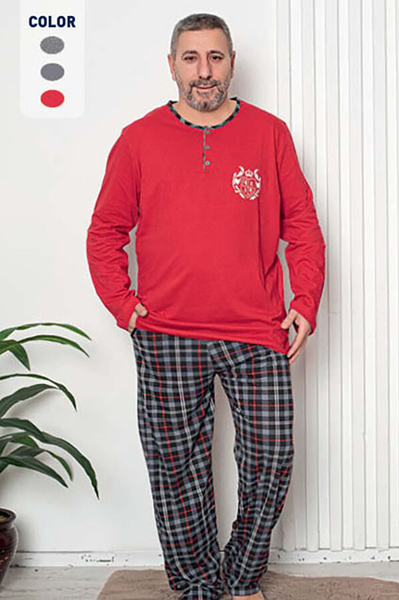 Moška pižama Royalfashion v rdeči barvi