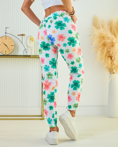 Royalfashion Ženske hlače iz tkanine s cvetličnim vzorcem