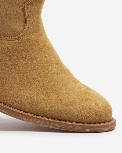Royalfashion Kowbojki na krytym koturnie w kolorze camel Bluestone