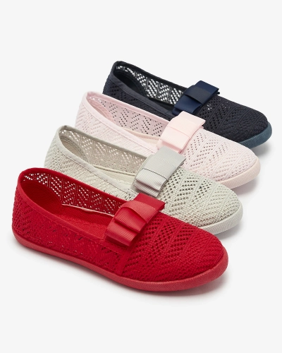 Royalfashion Dziewczęce tenisówki z kokardką w czerwonym kolorze Lolisa