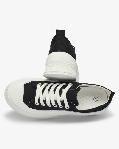 Royalfashion Czarne sportowe trampki na platformie Luceri