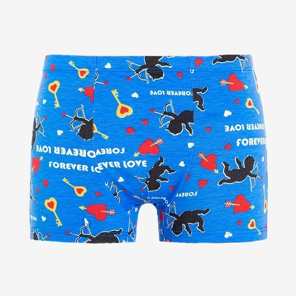 Royalfashion Niebieskie męskie bokserki z printem
