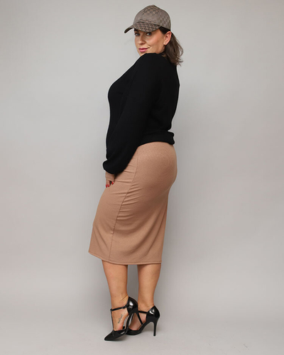 Royalfashion Priložnostni ženski komplet v črni in rjavi barvi