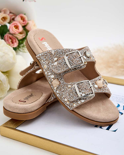 Royalfashion Ženske japonke z zaponkami in cirkoni Monnas
