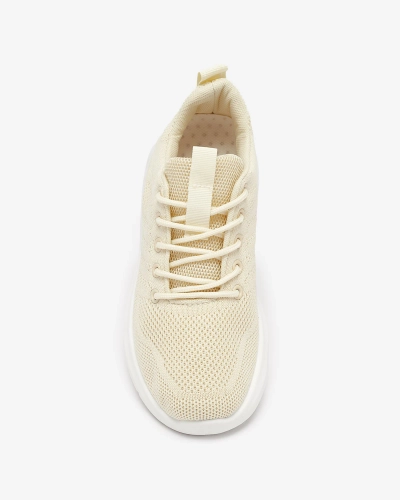 Royalfashion Kremowe damskie tkaninowe buty sportowe Bofia