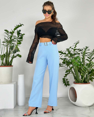 Royalfashion Ženske široke hlače iz blaga