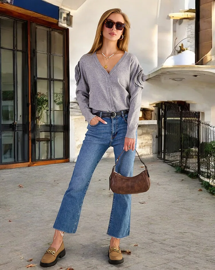 Royalfashion Ženski pulover brez gumbov