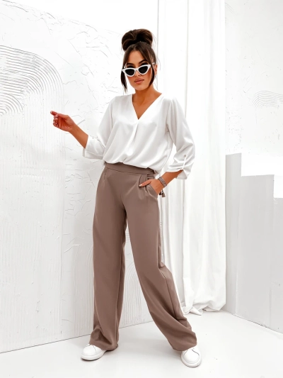 Royalfashion Široke ženske hlače iz tkanine