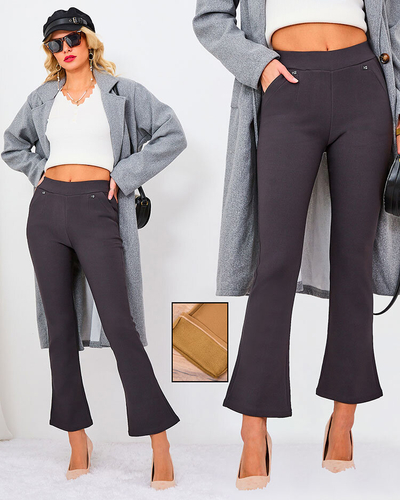 Royalfashion Črne ženske gamaše iz eko usnja a'la bells